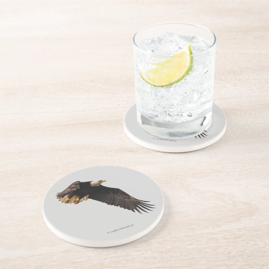 Stunning Bald Eagle Bird of Prey in Flight Zandsteen Onderzetter (Zijkant)