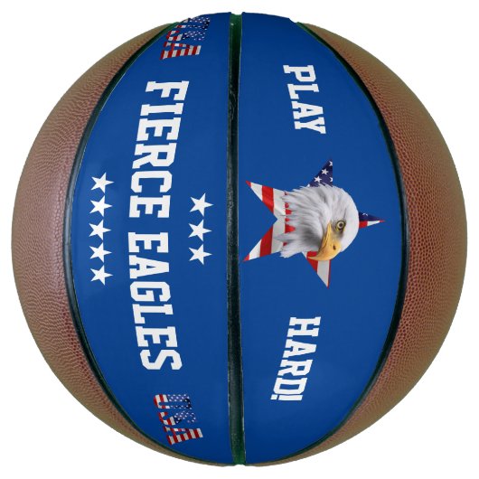 Stunning Bald Eagle, de Amerikaanse vlag, Star Basketbal (Verticaal)