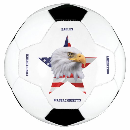 Stunning Bald Eagle, de Amerikaanse vlag, Star Voetbal (Voorkant)