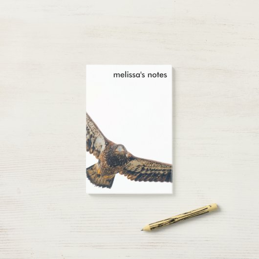 Stunning Bald Eagle doet een flyover Post-it® Notes (Op bureau)