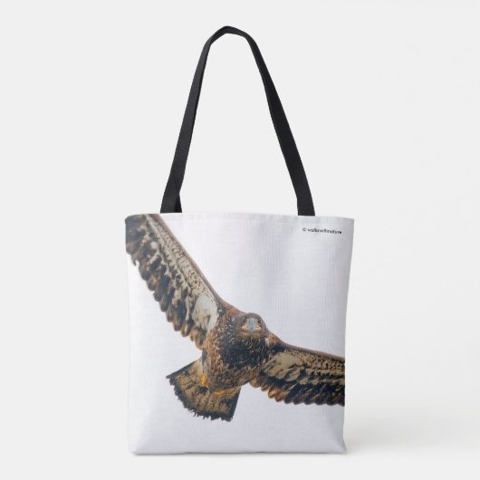 Stunning Bald Eagle doet een flyover Tote Bag (Achterkant)