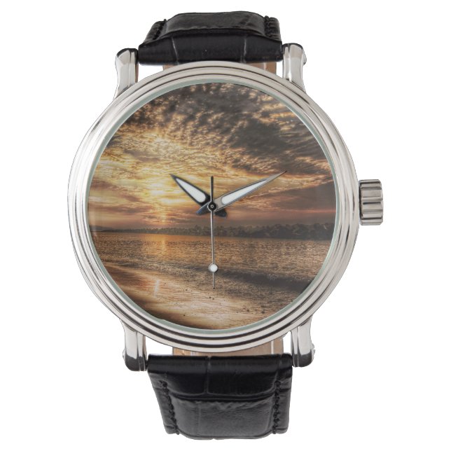 Stunning Beach Sunrise Horloge (Voorkant)
