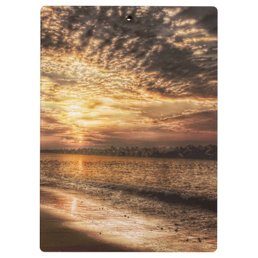 Stunning Beach Sunrise Klembord (Achterkant)