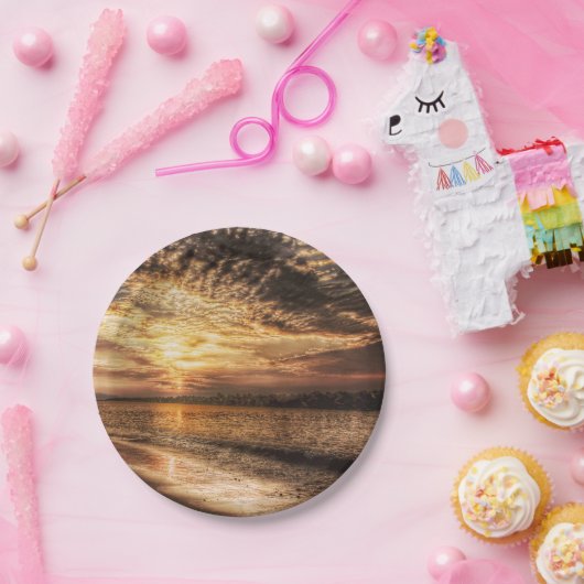 Stunning Beach Sunrise Papieren Bordje (Feest)