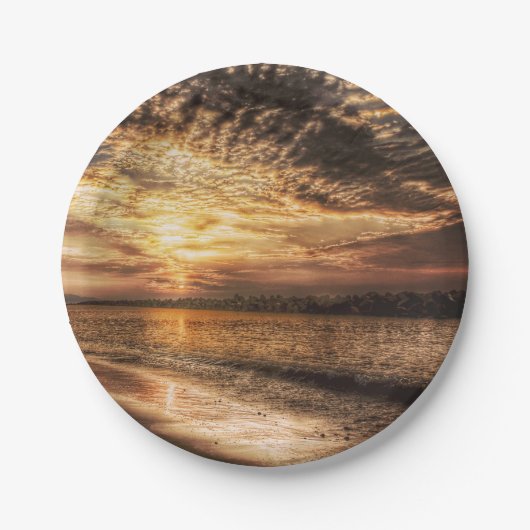 Stunning Beach Sunrise Papieren Bordje (Voorkant)