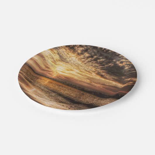 Stunning Beach Sunrise Papieren Bordje (Gekanteld)