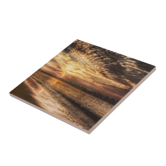 Stunning Beach Sunrise Tegeltje (Zijkant)