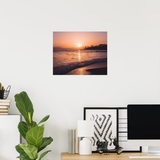 Stunning Beach Sunset Poster (Thuiskantoor)