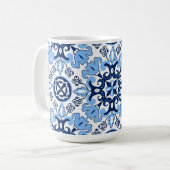💙 Stunning blauwe Azulejos Koffiemok (Voorkant links)