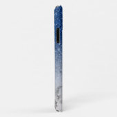 Stunning Blauwe Glitter Ombre Marmer Monogram Case-Mate iPhone Case (Achterkant/rechts)