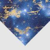 Stunning Blauwe, Witte & Gouden Marmer Galaxy Tissuepapier (Detail)