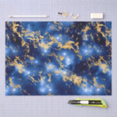 Stunning Blauwe, Witte & Gouden Marmer Galaxy Tissuepapier (Craft)
