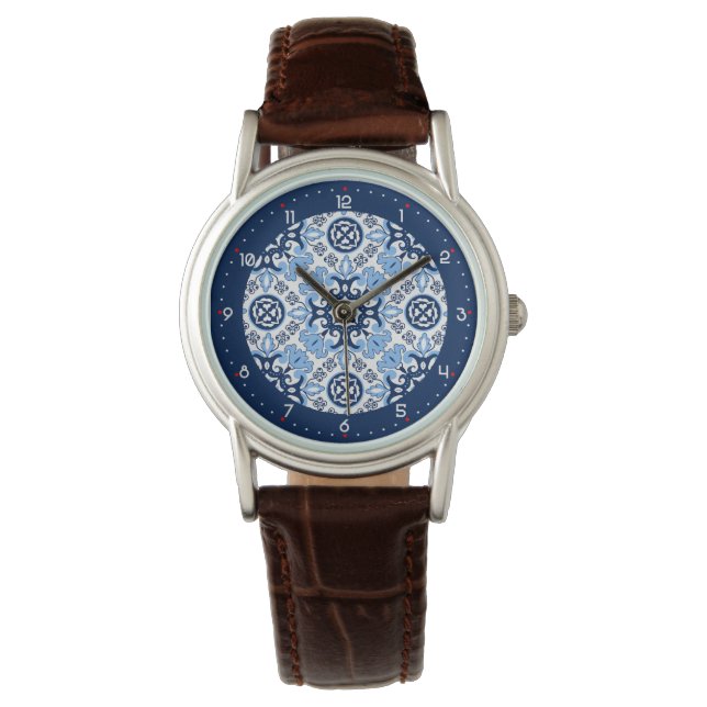 💙 Stunning blue Azulejos Horloge (Voorkant)