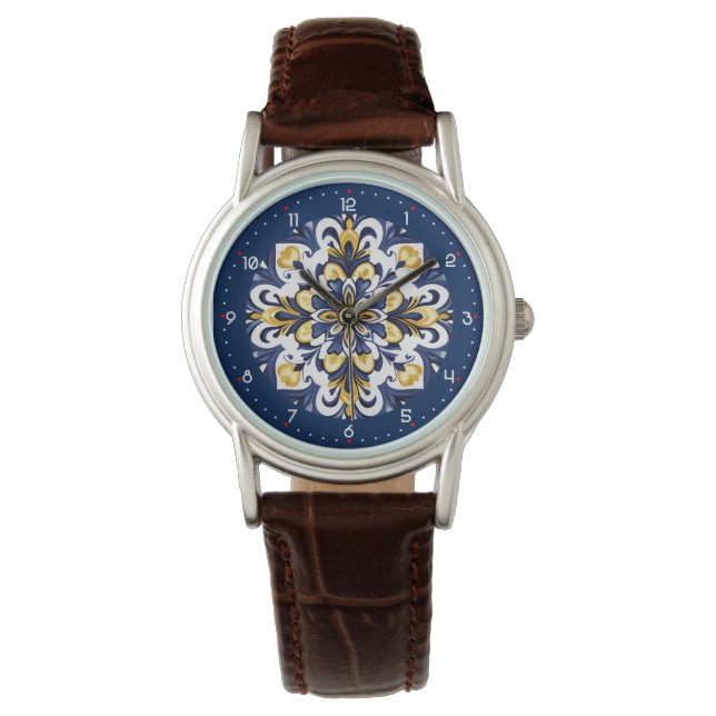 💙 Stunning blue Azulejos Horloge (Voorkant)