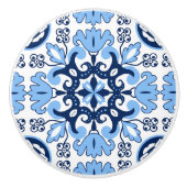 💙 Stunning blue Azulejos Keramische Knop (Voorkant)