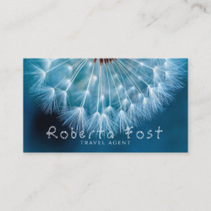 Stunning Blue Reisagent Paardenbloem Design Visitekaartje