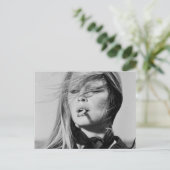 Stunning Brigitte Bardot B&W Portrait Postcard Briefkaart (Staand voorkant)