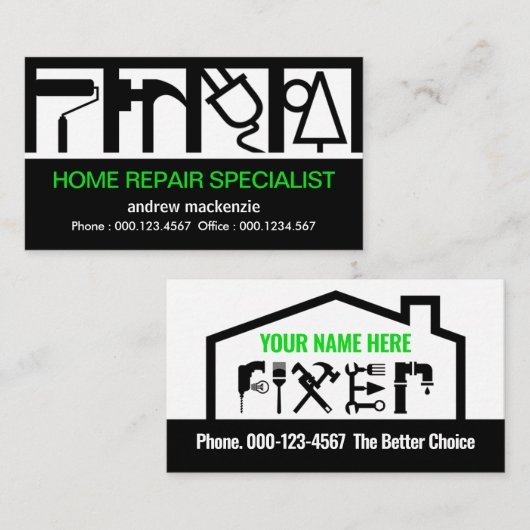 Stunning Builders Service Logo Constructie Visitekaartje (Voorkant / Achterkant)