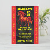 Stunning Chinese Year of the Fire Horse 2026 Kaart (Staand voorkant)