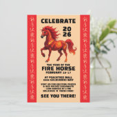 Stunning Chinese Year of the Fire Horse 2026 Kaart (Staand voorkant)