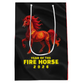 Stunning Chinese Year of the Fire Horse 2026 Medium Cadeauzakje (Achterkant)