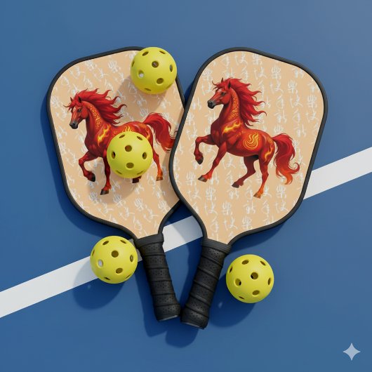 Stunning Chinese Year of the Fire Horse 2026 Pickleball Paddle