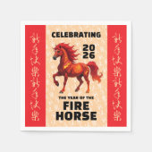 Stunning Chinese Year of the Fire Horse 2026 Servet (Voorkant)