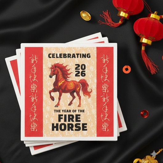Stunning Chinese Year of the Fire Horse 2026 Servet