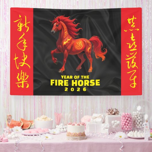 Stunning Chinese Year of the Fire Horse 2026 Spandoek (Feest)