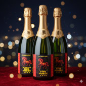Stunning Chinese Year of the Fire Horse 2026 Sparkling Wijnetiket