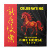 Stunning Chinese Year of the Fire Horse 2026 Tegeltje (Voorkant)