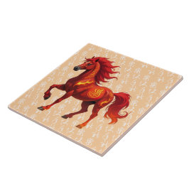 Stunning Chinese Year of the Fire Horse 2026 Tegeltje