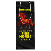 Stunning Chinese Year of the Fire Horse 2026 Wijn Cadeautas (Achterkant)
