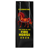 Stunning Chinese Year of the Fire Horse 2026 Wijn Cadeautas (Voorkant)