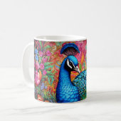 Stunning Custom Monogram Pauw Kopje Koffiemok (Voorkant links)