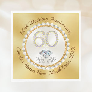 Stunning Diamond, 60ste huwelijksverjaardag servet