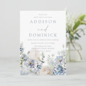 Stunning Dusty Blue Flowers All Seasons Weddenscha Kaart (Staand voorkant)