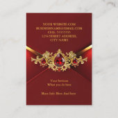 Stunning Elegant Regal Red Gold Jewels Gems Visitekaartje (Achterkant)