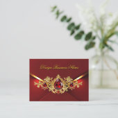 Stunning Elegant Regal Red Gold Jewels Gems Visitekaartje (Staand voorkant)