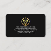 Stunning Fast Lightning Strike Electrician Service Visitekaartje (Achterkant)