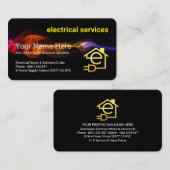 Stunning Fast Lightning Strike Electrician Service Visitekaartje (Voorkant / Achterkant)