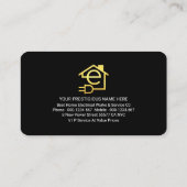 Stunning Fast Lightning Strike Electrician Service Visitekaartje (Achterkant)