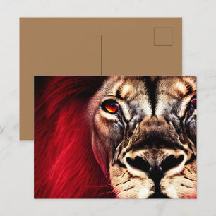 Stunning Fierce Wilderness Male Lion Briefkaart