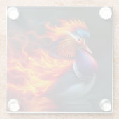 Stunning Flame-boyant Firebird Hot Mandarin Duck Glazen Onderzetter (Achterkant)