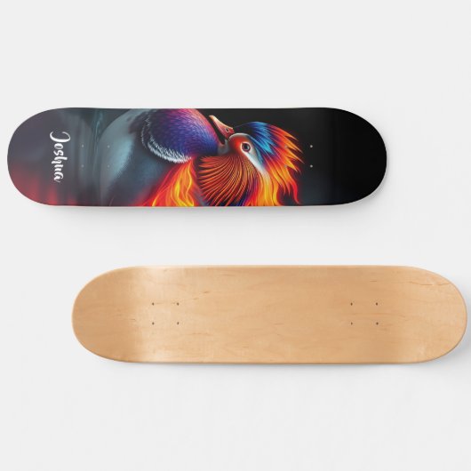 Stunning Flame-boyant Firebird Hot Mandarin Duck Persoonlijk Skateboard (Horizontaal)