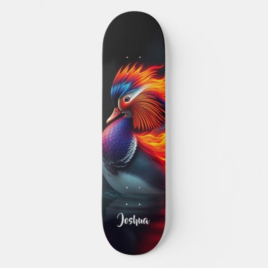 Stunning Flame-boyant Firebird Hot Mandarin Duck Persoonlijk Skateboard (Voorkant)