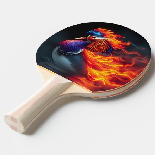Stunning Flame-boyant Firebird Hot Mandarin Duck Tafeltennisbatje (Voorkant Gekanteld)