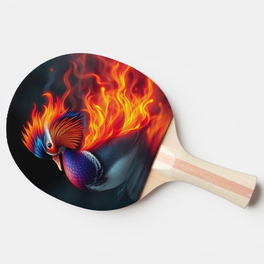 Stunning Flame-boyant Firebird Hot Mandarin Duck Tafeltennisbatje (Zijkant)