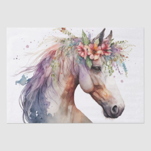 Stunning Floral Horse Tissuepapier (Voorkant)