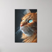 Stunning Fluffy Ginger Cat Profile - Blue Eyed Canvas Afdruk (Voorkant)